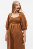 Linen Puff Sleeve Sun Dress  Cinnamon Spice  hi-res