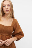 Linen Puff Sleeve Sun Dress  Cinnamon Spice  hi-res