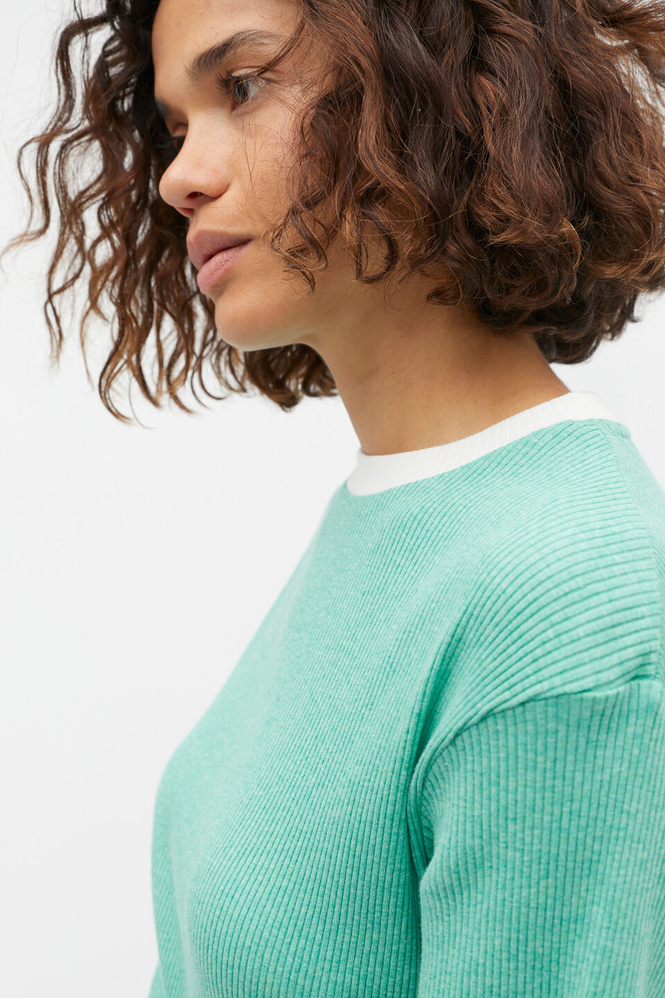 Ribbed Marle Nightie  Deep Emerald Marle