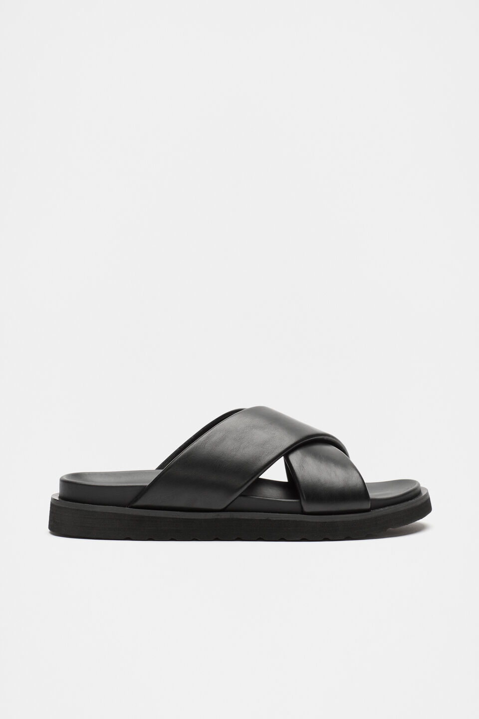 Crossover Footbed Slide  Black
