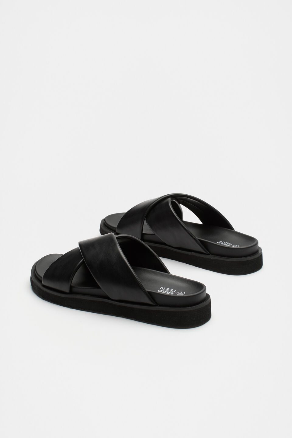 Crossover Footbed Slide  Black