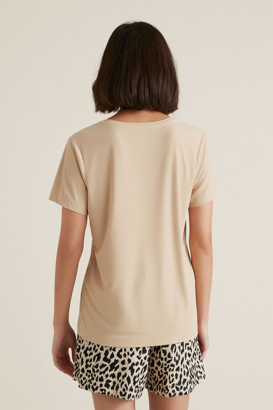 V Neck Rib Tee  