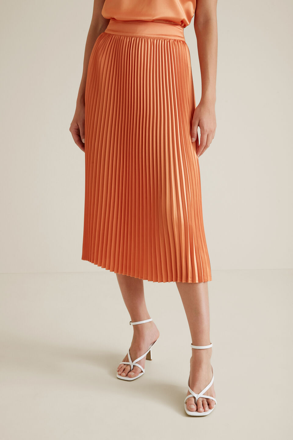 Pleat Midi Skirt  