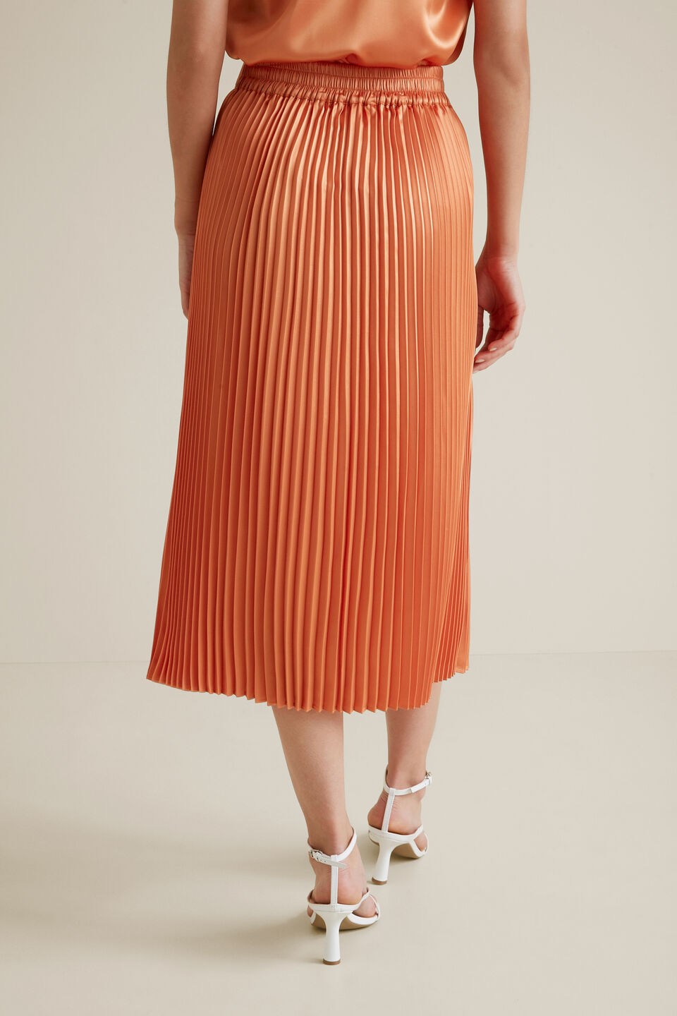 Pleat Midi Skirt  