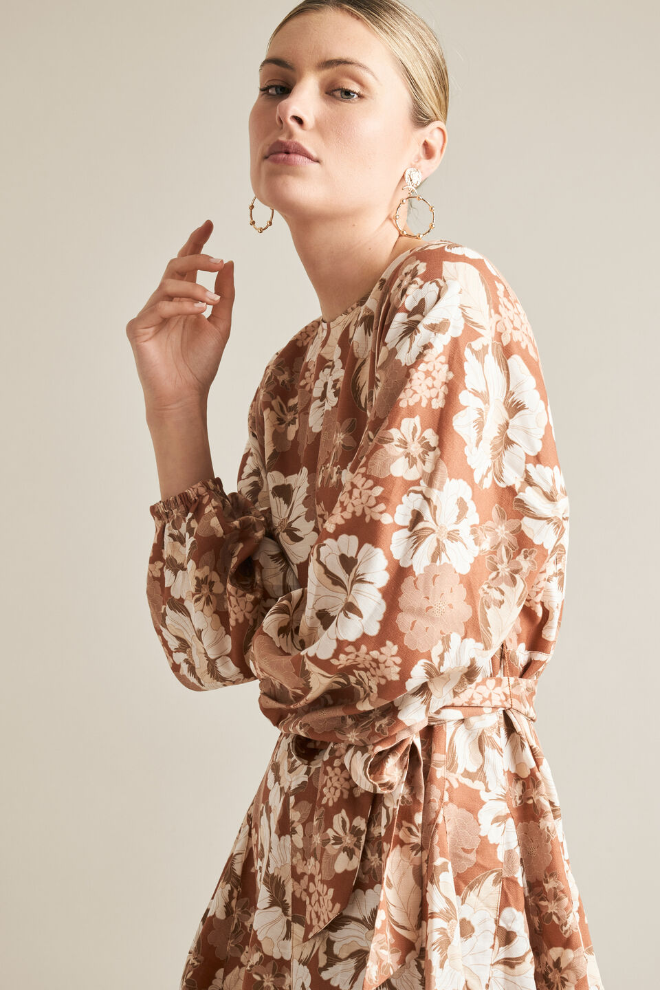 Godet Pleat Dress  