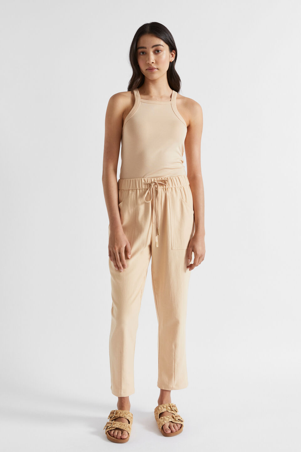 Square Neck Tank  Soft Wheat