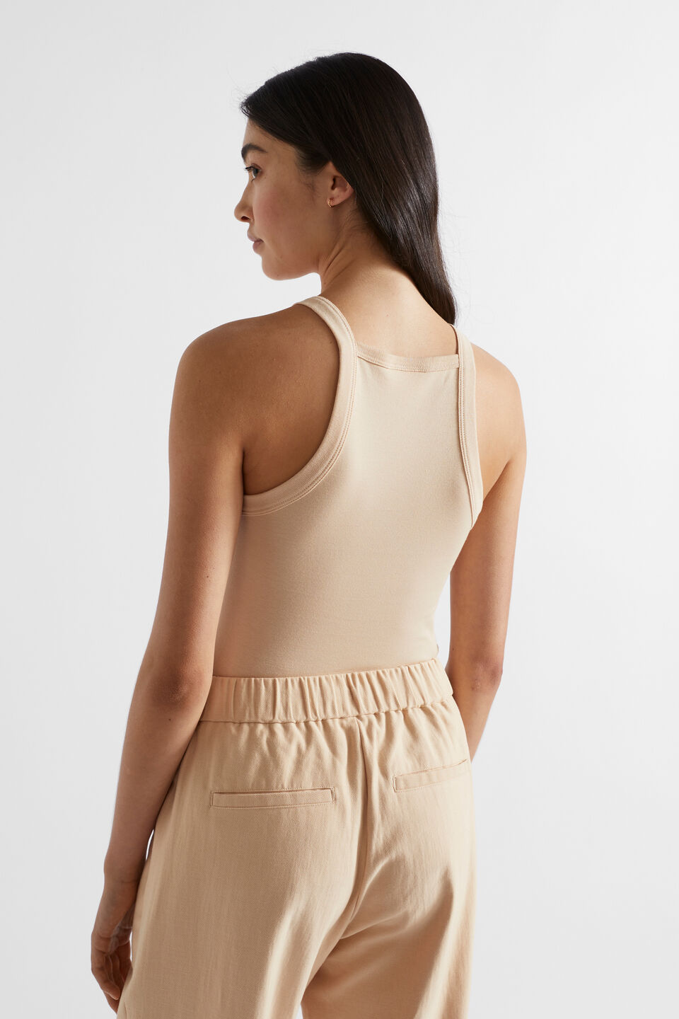 Square Neck Tank  Soft Wheat
