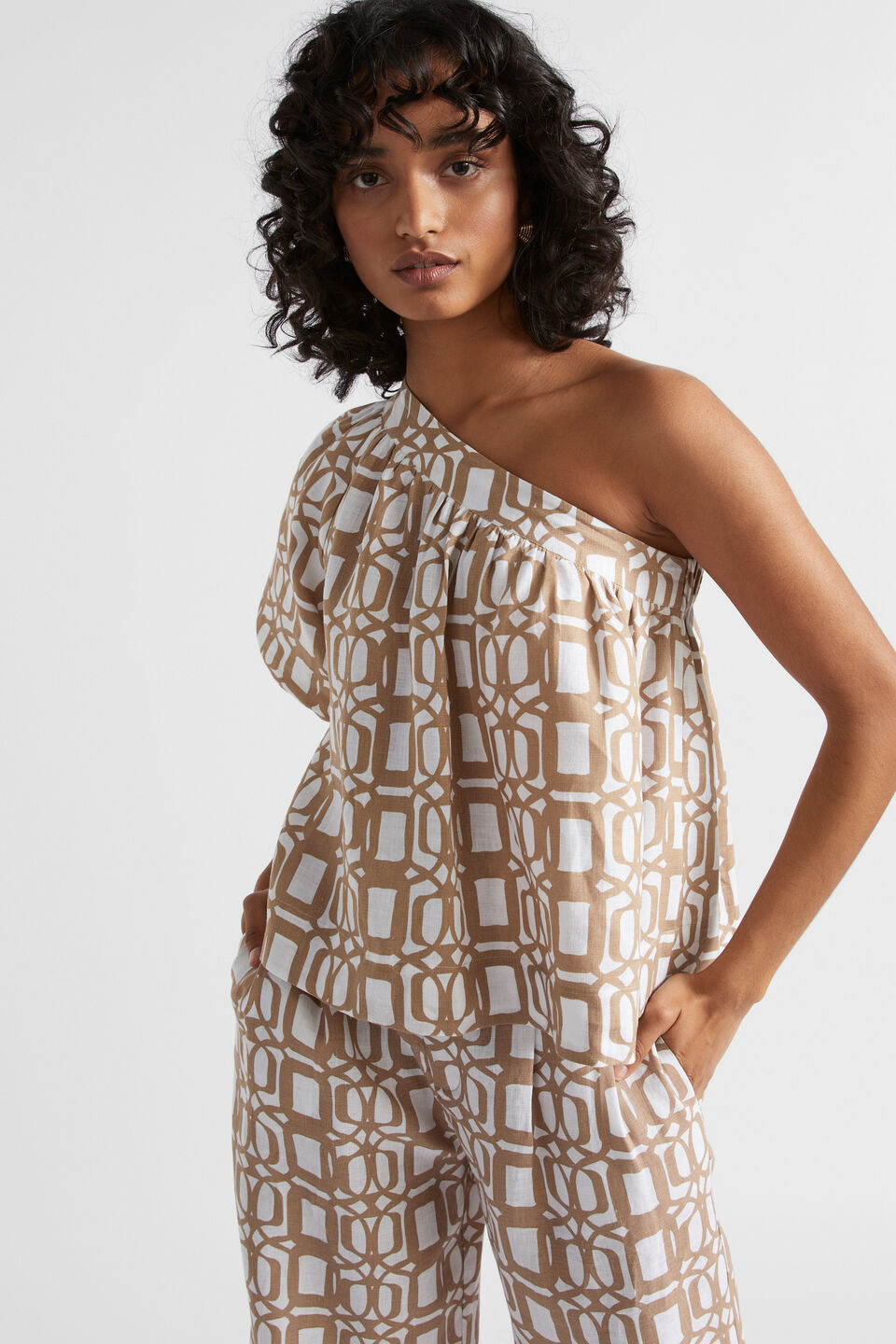 Linen Retro Top  Barley Retro