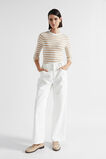 Stripe Long Sleeve Top  Champagne Beige Stripe  hi-res