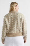 Two Tone Cable Knit  Champagne Beige Twist  hi-res