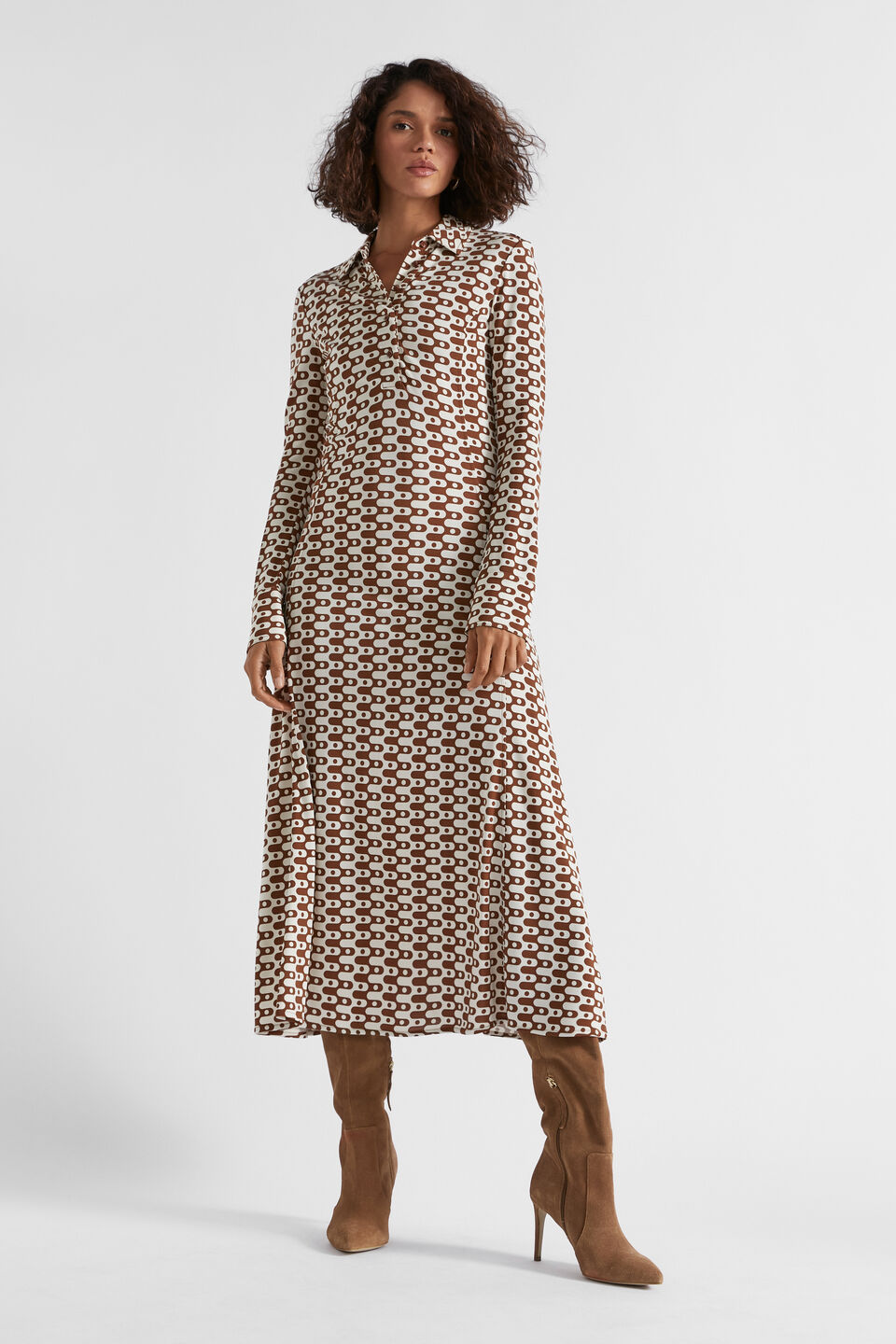 Geo Swirl Midi Dress  Spice Geo