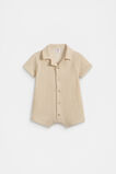 Collar Stripe Romper  Neutral  hi-res