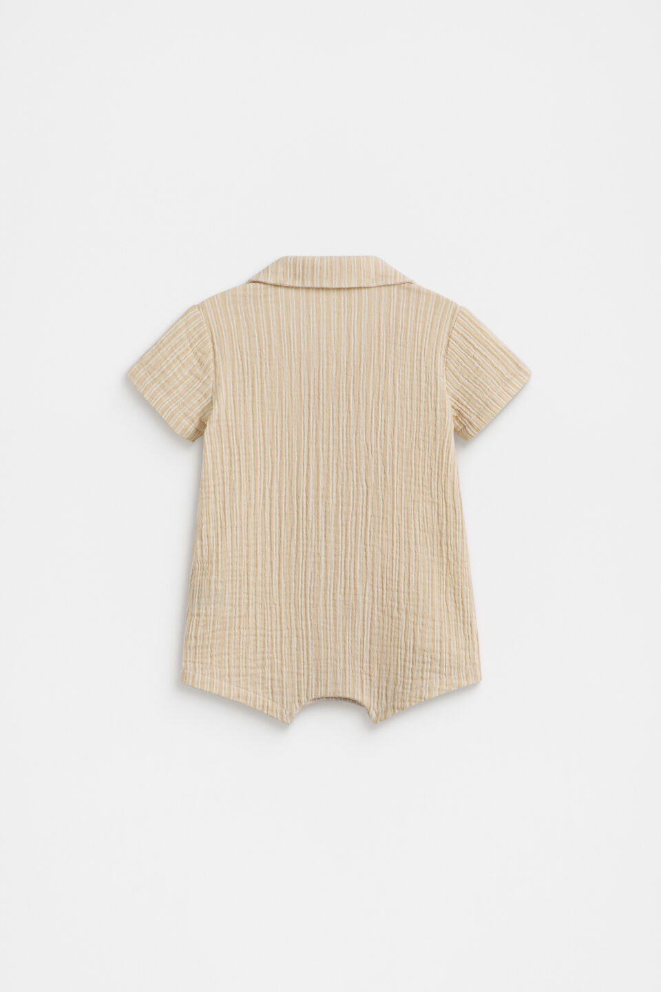 Collar Stripe Romper  Neutral