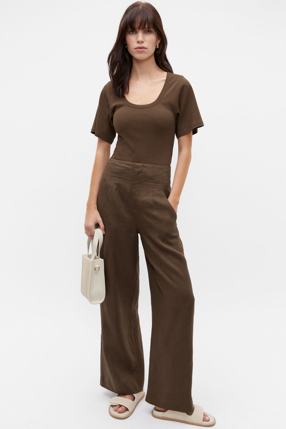 Scoop Neck Tee  Dark Praline