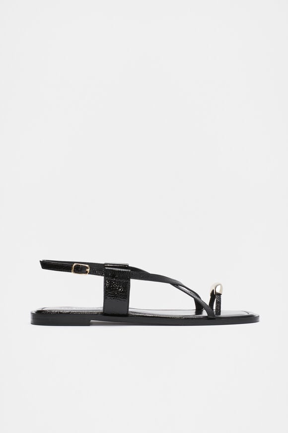 Lucia Toe Ring Sandal  Black Patent  hi-res