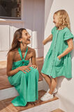Scallop Trim Dress  Deep Emerald  hi-res