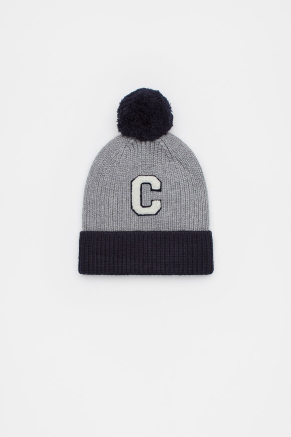 Colourblock Initial Beanie  C  hi-res