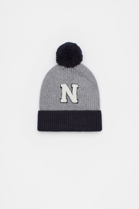Colourblock Initial Beanie  N  hi-res