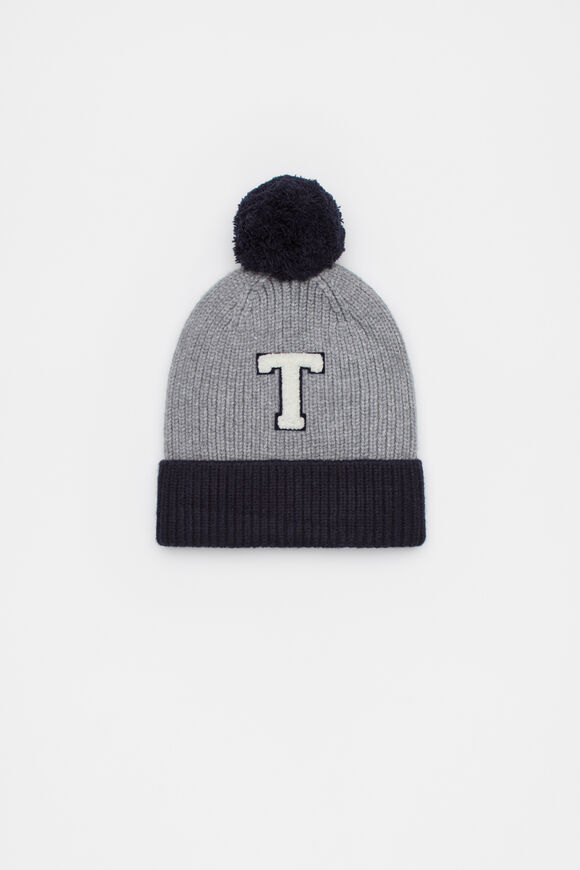 Colourblock Initial Beanie  T  hi-res