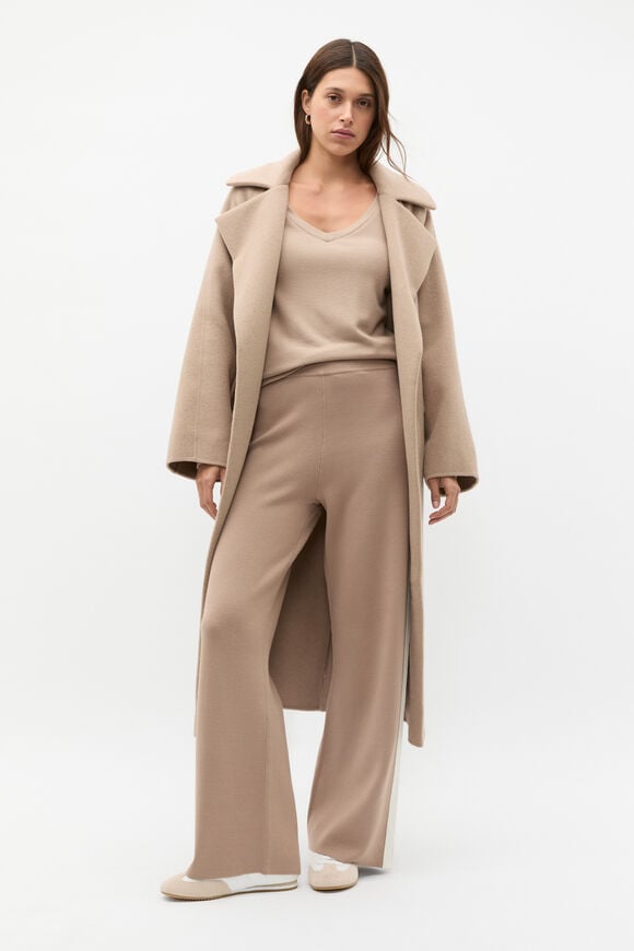 Supersoft Waffle V Neck Top  Cookie  hi-res