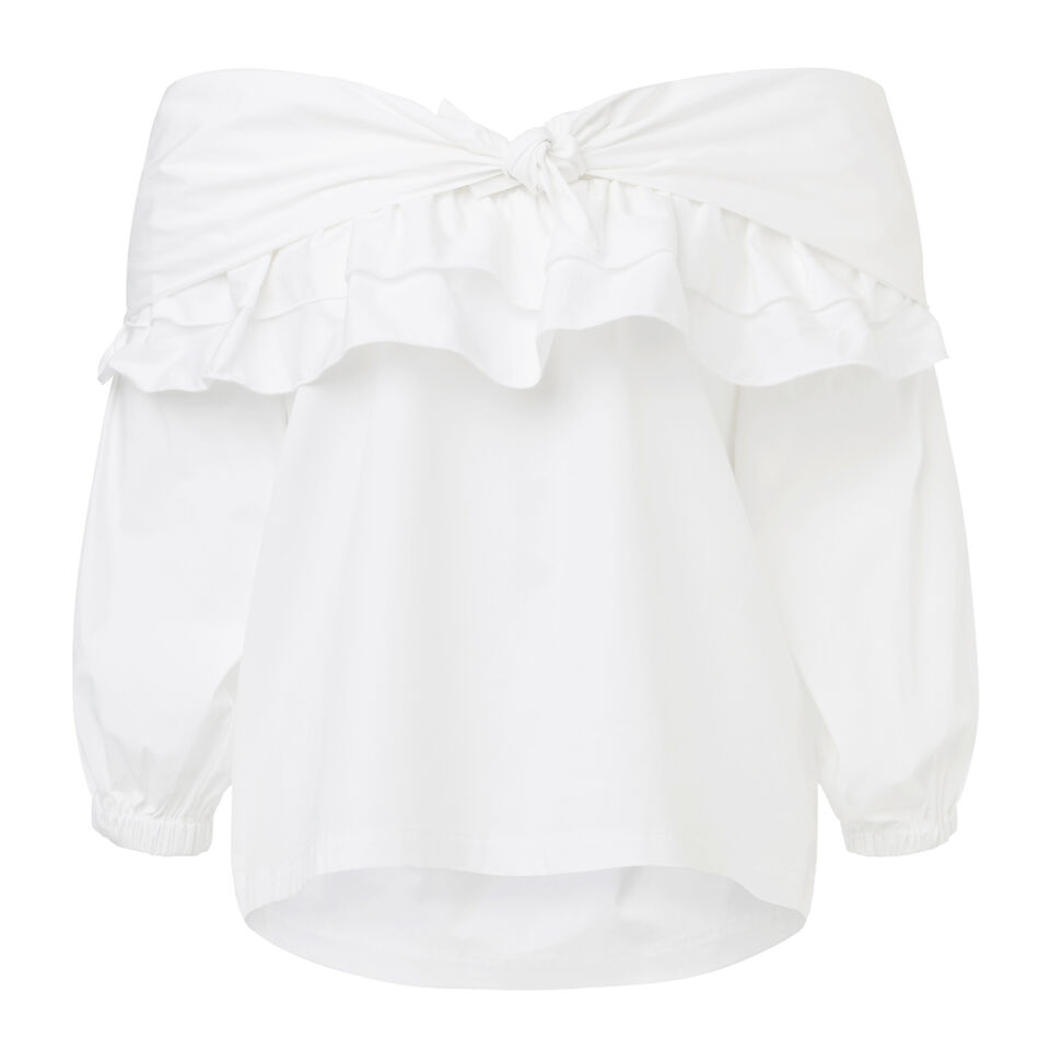50's Frill Off Shoulder Top  1