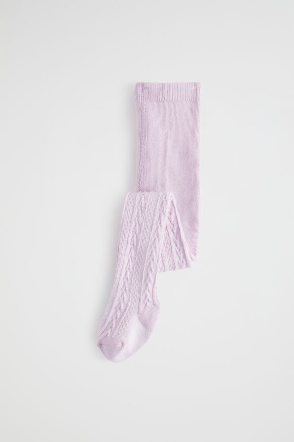 Cable Knit Tights  Orchid  hi-res