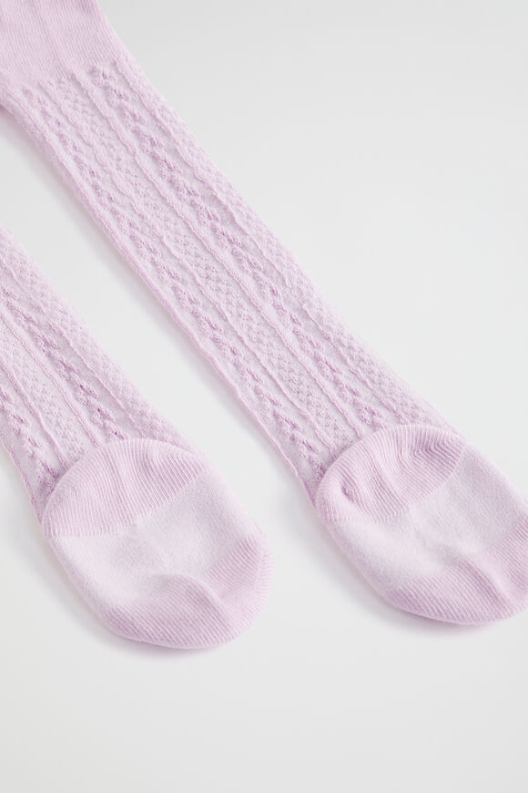 Cable Knit Tights  Orchid  hi-res