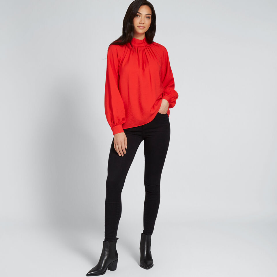 High Neck Blouson Shirt  