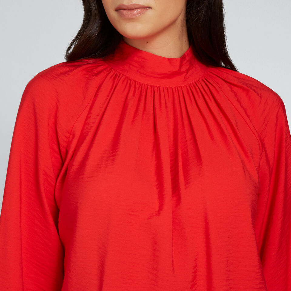 High Neck Blouson Shirt  