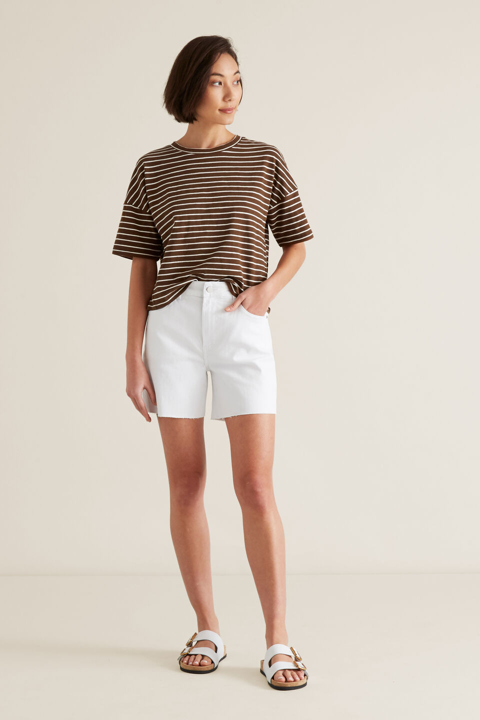 Frayed Denim Short  1