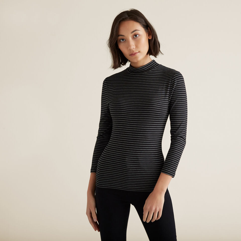3/4 Sleeve High Neck Top  