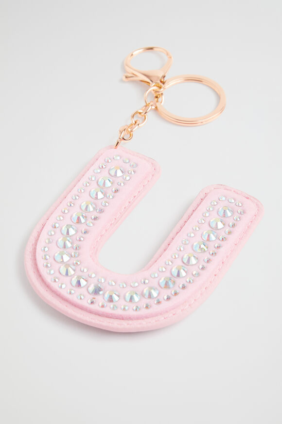 Jewel Initial Keyring  U  hi-res