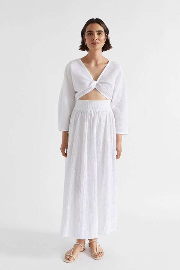 Textured Cotton Twist Top  Whisper White  hi-res