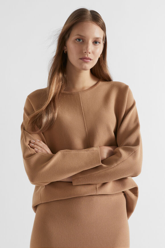 Crepe Cocoon Knit  Fudge  hi-res