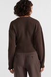 Merino V Neck Crop Knit  Dark Espresso Marle  hi-res