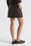 Leather Fly Front Mini Skirt  Dark Espresso  hi-res