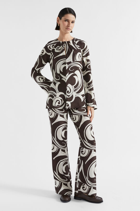 Jacquard Swirl Blouse  Retro Swirl  hi-res