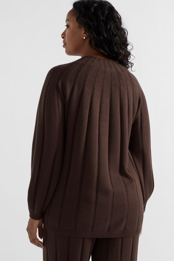 Panelled Rib Knit  Dark Espresso  hi-res