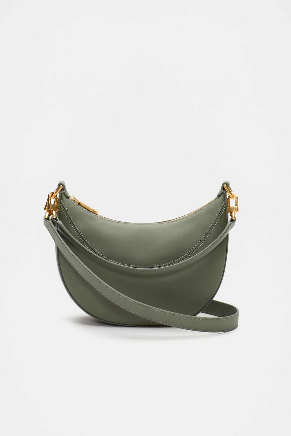 Leather Crescent Crossbody Bag  Martini