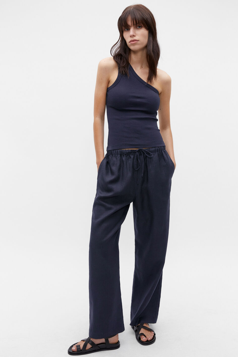 One Shoulder Tank  Midnight Sky