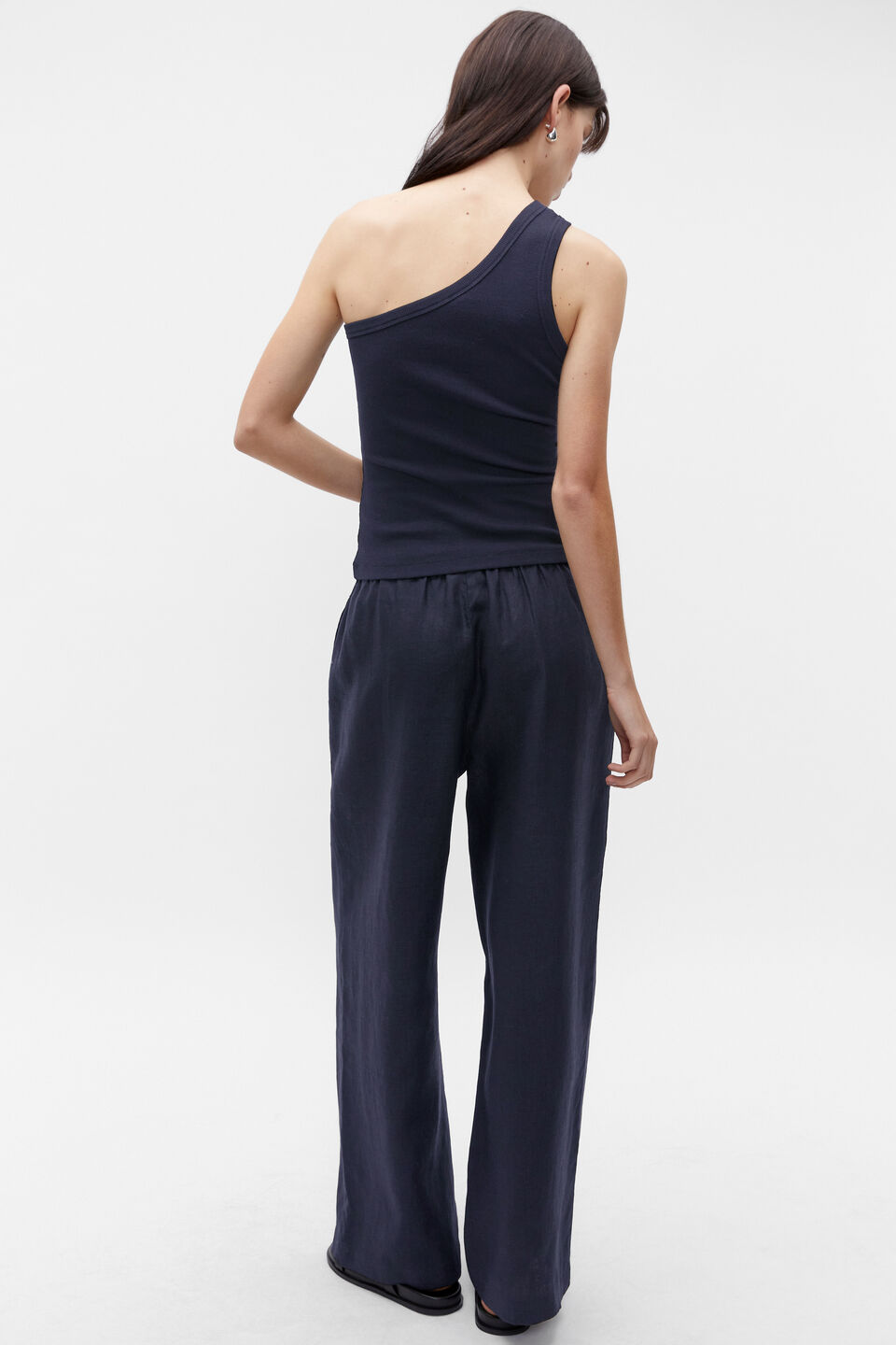 One Shoulder Tank  Midnight Sky