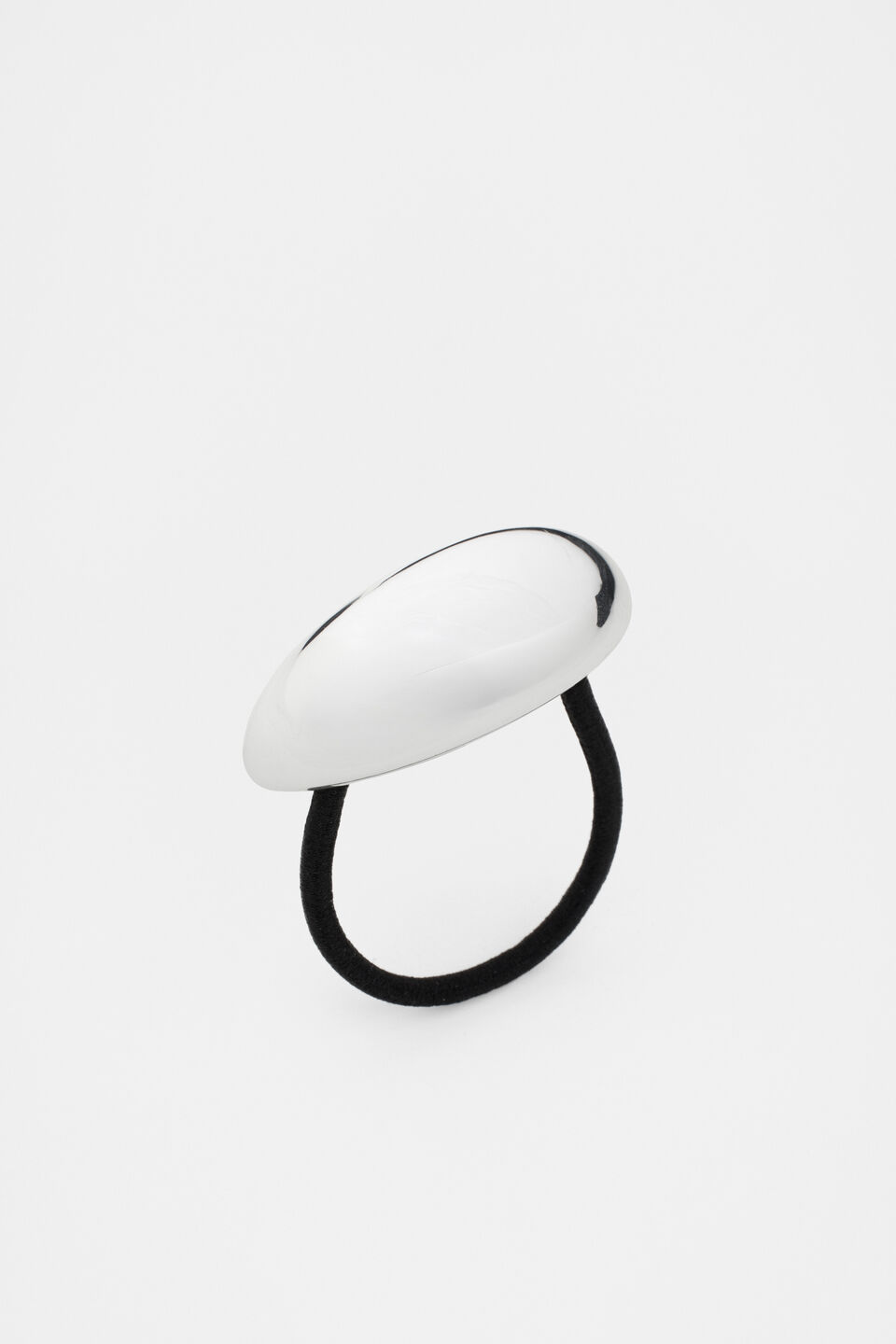 Curved Hair Tie  Silver