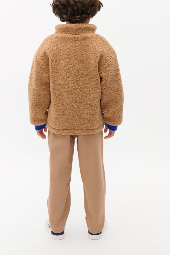 Colourblock Teddy Jacket  Salted Caramel  hi-res