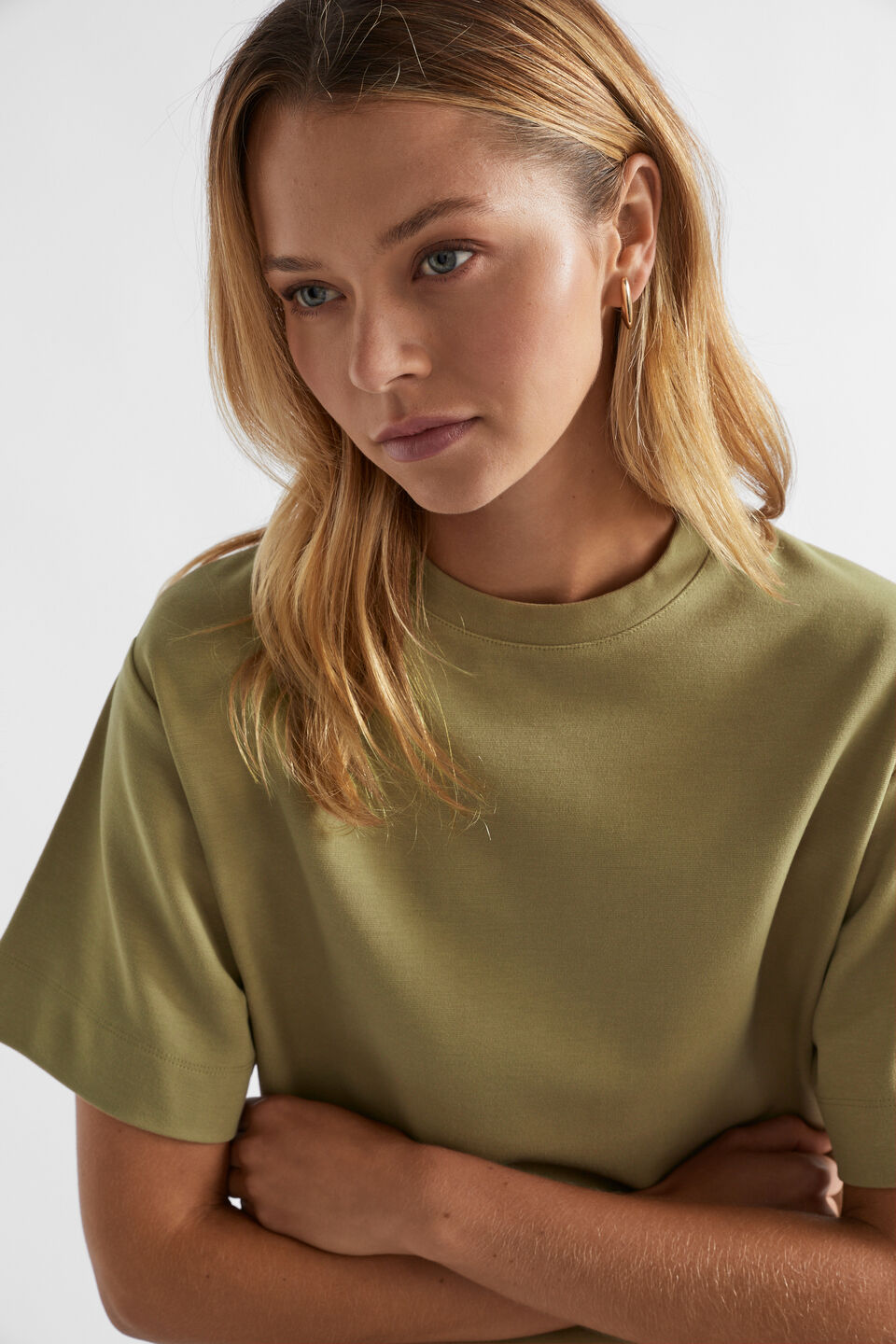 Double Knit Boxy Tee  Pistachio