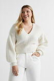 Wool Blend V Neck Knit  Cloud Cream  hi-res