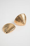 Ribbed Shell Stud  Gold  hi-res