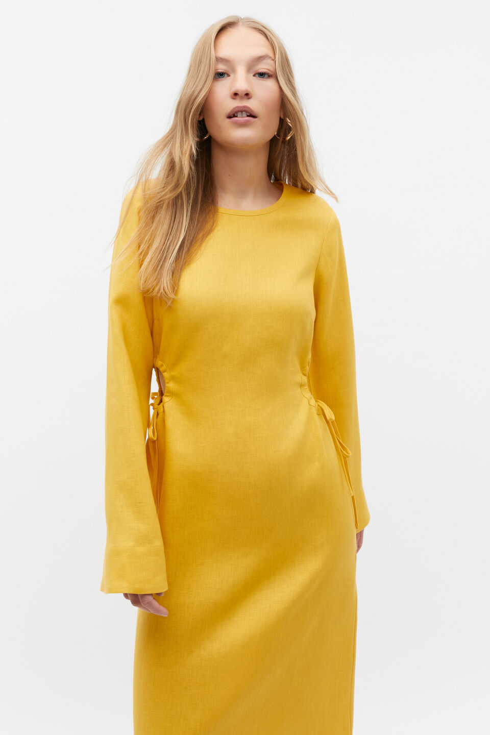 Linen Tie Detail Maxi Dress  Sundaze