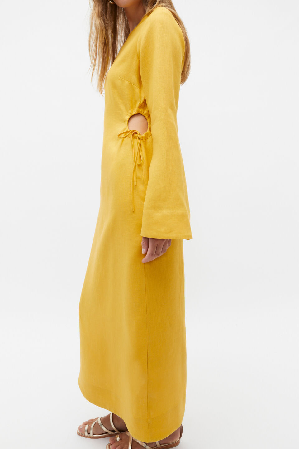 Linen Tie Detail Maxi Dress  Sundaze
