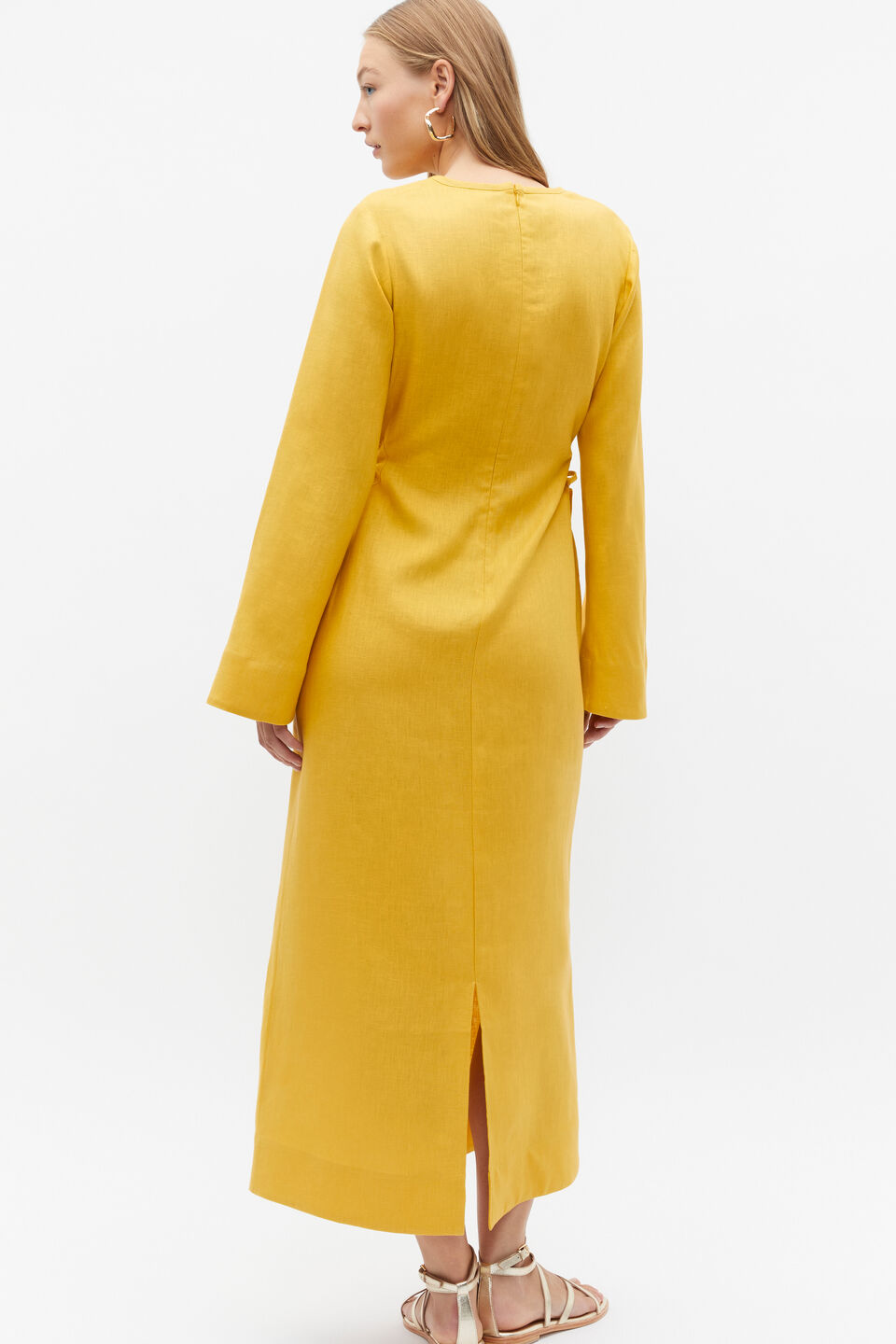 Linen Tie Detail Maxi Dress  Sundaze