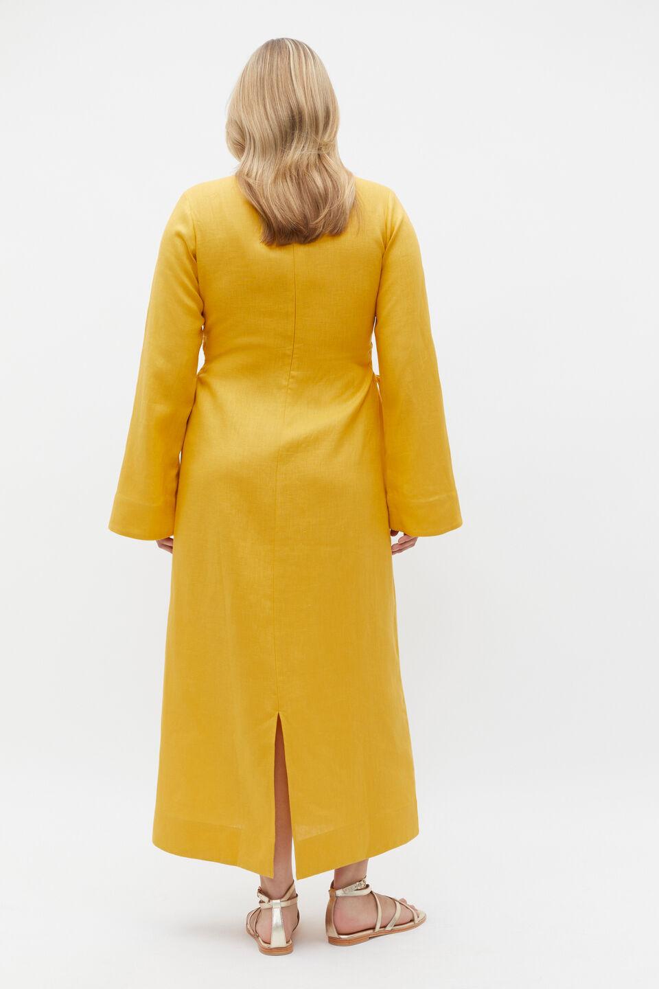 Linen Tie Detail Maxi Dress  Sundaze